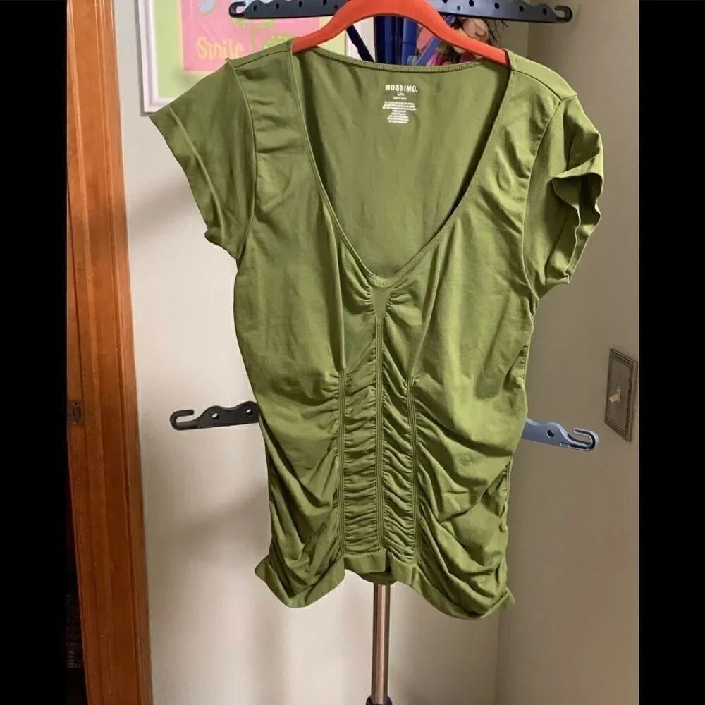 MossimoโShortโSleevedโArmyย GreenโTop.โL/XLโ#127